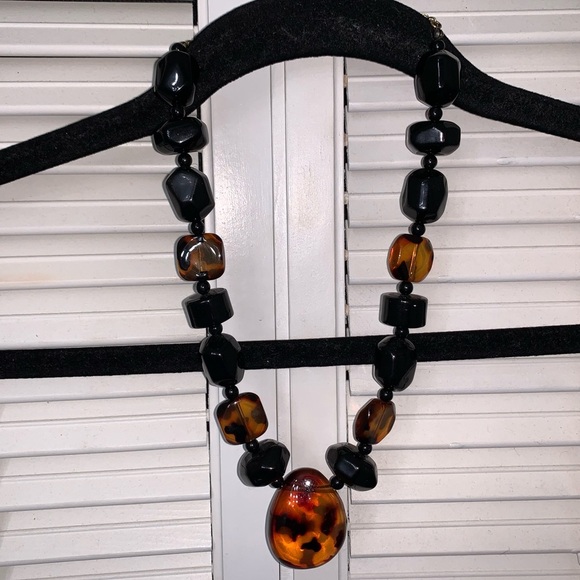 Zara Jewelry - Cheetah Chunky Black Plastic Stone Necklace